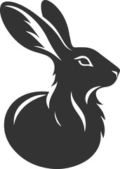 Drawing of a hare black animal silhouette