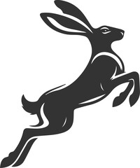 Drawing of a hare black animal silhouette
