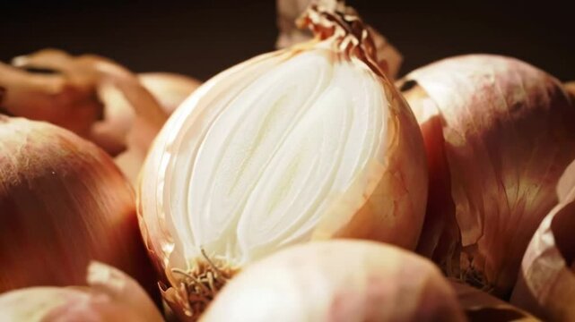Shallots Abundance Close Up Revealing Edible Layers Detail