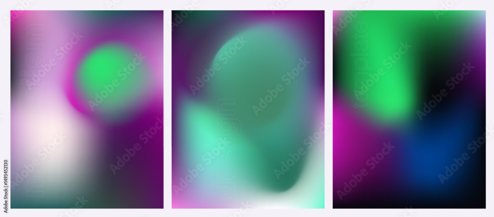 Poster Modern vector illustration featuring bold, vibrant gradient mesh backgrounds. The futuristic gradient mesh style is a top design trend in 2025 for digital visuals.
