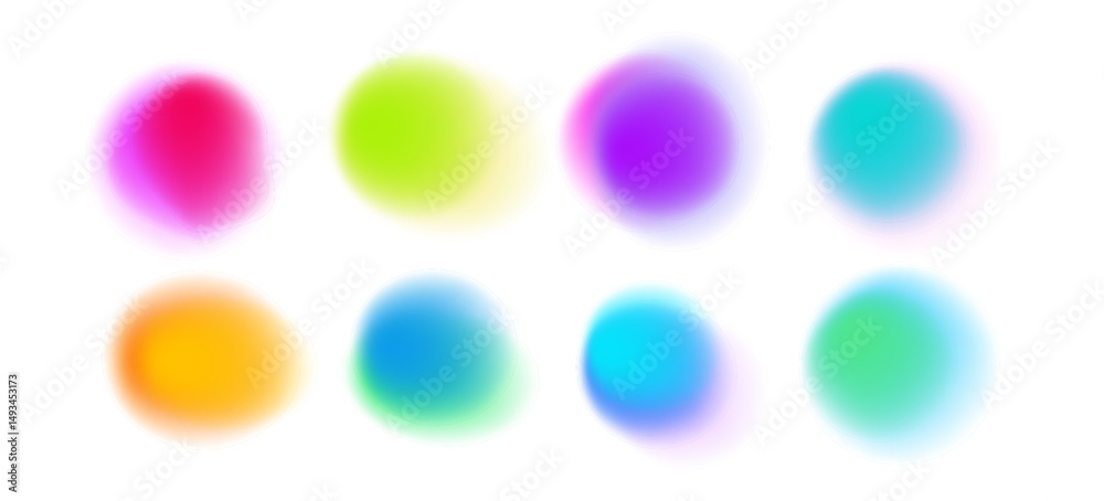 Aufkleber soft glowing gradient shapes in pastel tones, representing the current trendy aura gradient and ethe