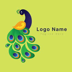 Colorful Peacock Logo Design Elegant Bird Symbol for Luxury, Culture, and Branding