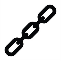 Black Chain Symbol on a White Background Indicates Connectivity or Security