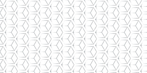 Fototapeta premium Vector seamless pattern with hexagon square cube geometric pattern shapes grid metal element texture design. abstract tiles gradient science web tech connection triangle diamond honeycomb.