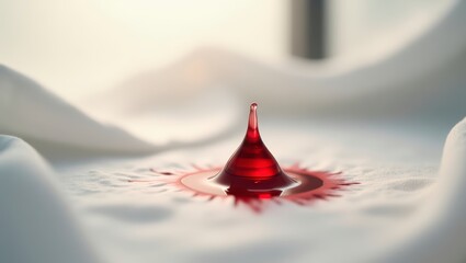 Obraz premium Vivid Red Liquid Drop Impact