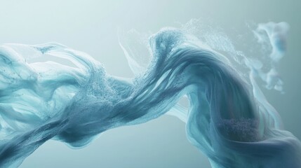 Abstract Flow of Blue Liquid or Smoke
