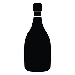 Elegant silhouette of a dark champagne bottle with a classic design