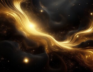 background with space nebula in black and gold tones black universe endless space