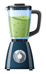 Kitchen Blender with Green Drink - Vector Illustration