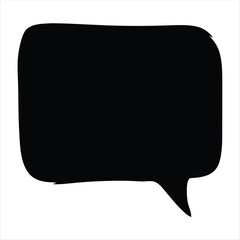 Black speech bubble on white background ready for your creative expression