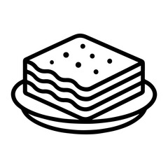 line lasagna icon on white background vector
Vector Italian food icon