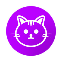 purple cat circle icon