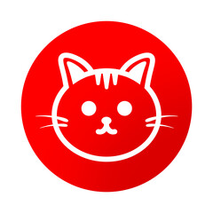 red cat circle icon