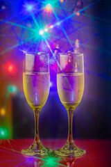 Starry Party: Champagne Glasses and Starry Backdrop