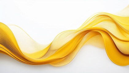 abstract yellow wave on white background copy space horizontal