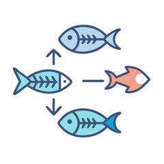 Illustration of fish skeletons depicting a closed cycle process