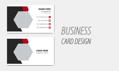 Double-sided creative business card vector design template. Business card for business and personal use. Clean professional business card template, visiting card, business card template.