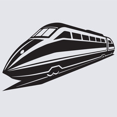 bullet train icon icon silhouette vector art illustration, fast train on white background