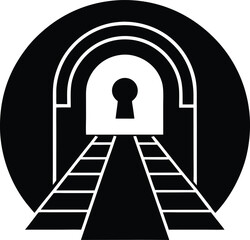 silhouette of a man walking in a tunnel