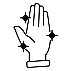 Clean Washed Hand Vector Icon For Sanitation