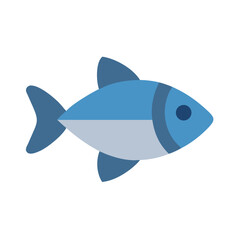 Isolated blue fish illustration on a black background