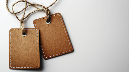 Two blank brown tags