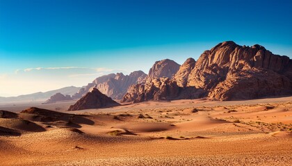 Naklejka premium beautiful view of mountains in the desert