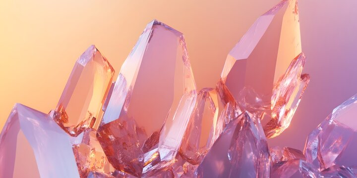 Close-up view of crystalline structures in pastel colors.