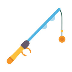 Flat design fishing rod vector illustration on black