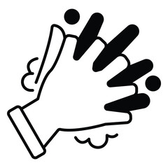 Vector Line Icon For Washing Fingers Properly