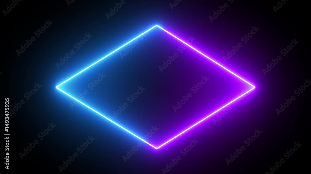 Canvas Prints neon frame for your design. neon frame laser sign on black background. neon rectangle frame 4k anima