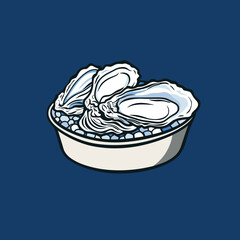 logo Seafood company with an oyster