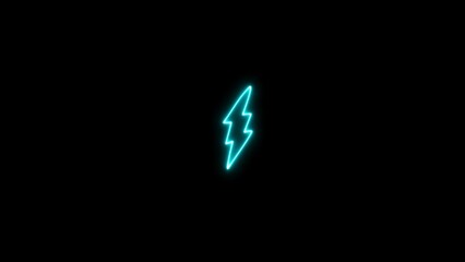 Glowing Electric power bolt icon illustration. neon charging power icon.
