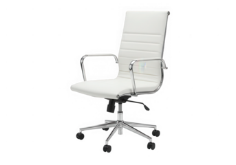 Modern white office chair furniture isolated on transparent background