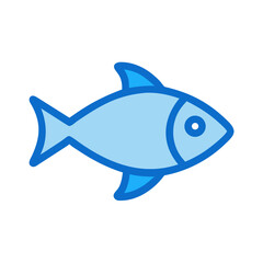 Iconic style cartoon fish illustration with simple shapes