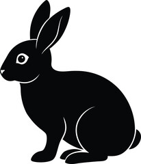 black silhouette of a rabbit