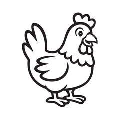 a vector illustration of a cartoonish hen.