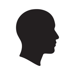  a vector silhouette of human head icon.