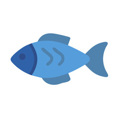 Stylized Blue Fish Illustration on Black Background