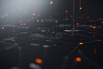 Abstract network of glowing connections