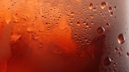 Condensation on a Glass with Orange Liquid