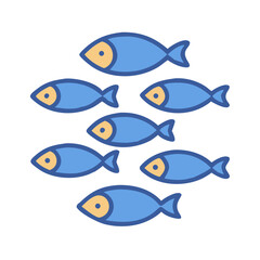 School of Fish Swimming in Circular Formation Graphic