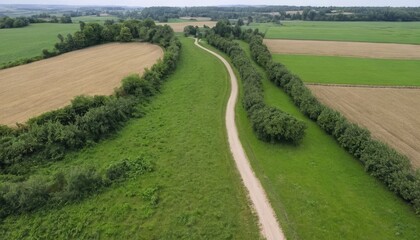 Obraz premium Aerial View of a Serene Countryside Path