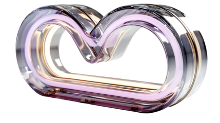 A glowing neon heart icon in pastel lavender, symbolizing love and compassion, isolated on white --ar 16:9 --v 7.0 --s 750
