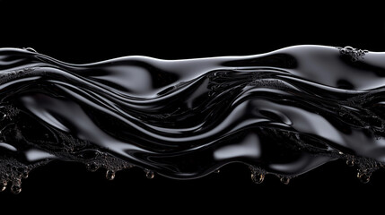  Seamless flowing black oil texture with droplets.