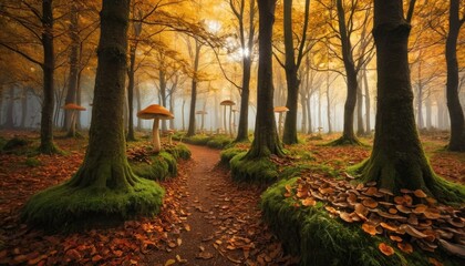 Fototapeta premium Enchanted Autumn Forest Path