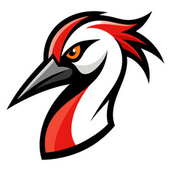 Crane head mascot logo design vector