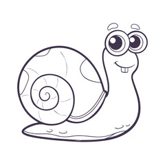 Snail line art vector clipart illustration
