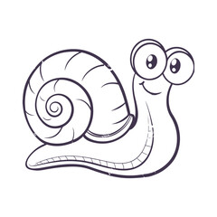 Snail line art vector clipart illustration