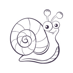 Snail line art vector clipart illustration